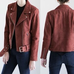 Veda NWT New Jayne Real Leather Suede High Quality Long Sleeve Rust Jacket M